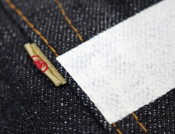 0105SP 15.7oz Deep Colored Indigo Going to Battle Label narrow tapered (One Wash)