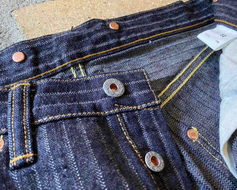 GZ-16LST-03 16oz Drop Needle Herringbone Loose Straight Jeans