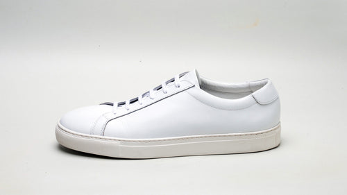 "STANLEY" LACE UP LEATHER SNEAKER (WHITE, BLACK)
