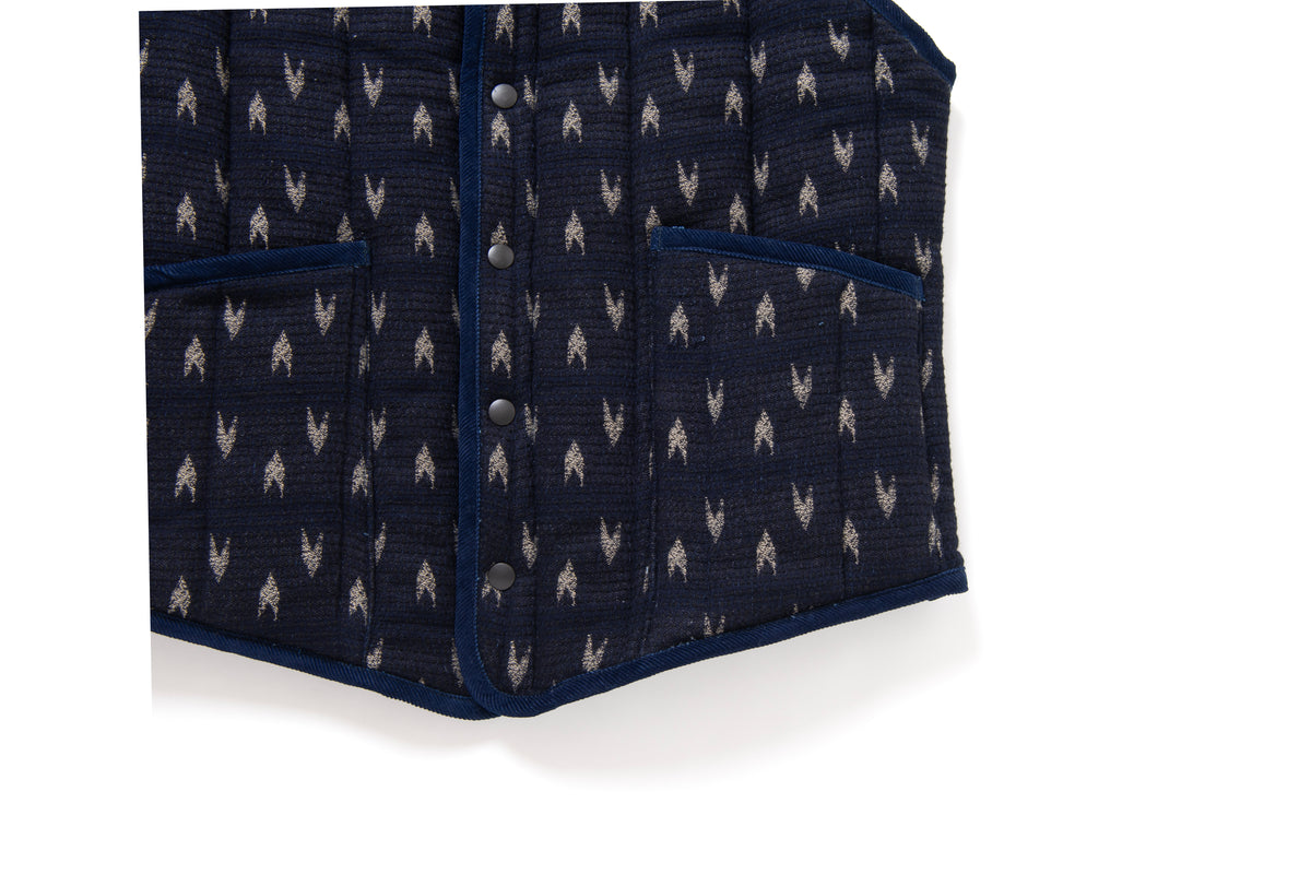 4598 Arrow Kasuri Indigo Sashiko Vest