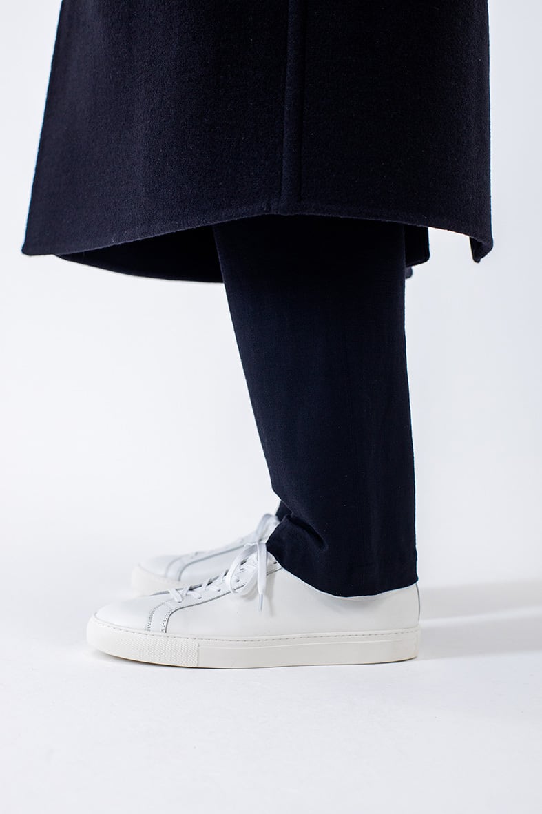 "STANLEY" LACE UP LEATHER SNEAKER (WHITE, BLACK)