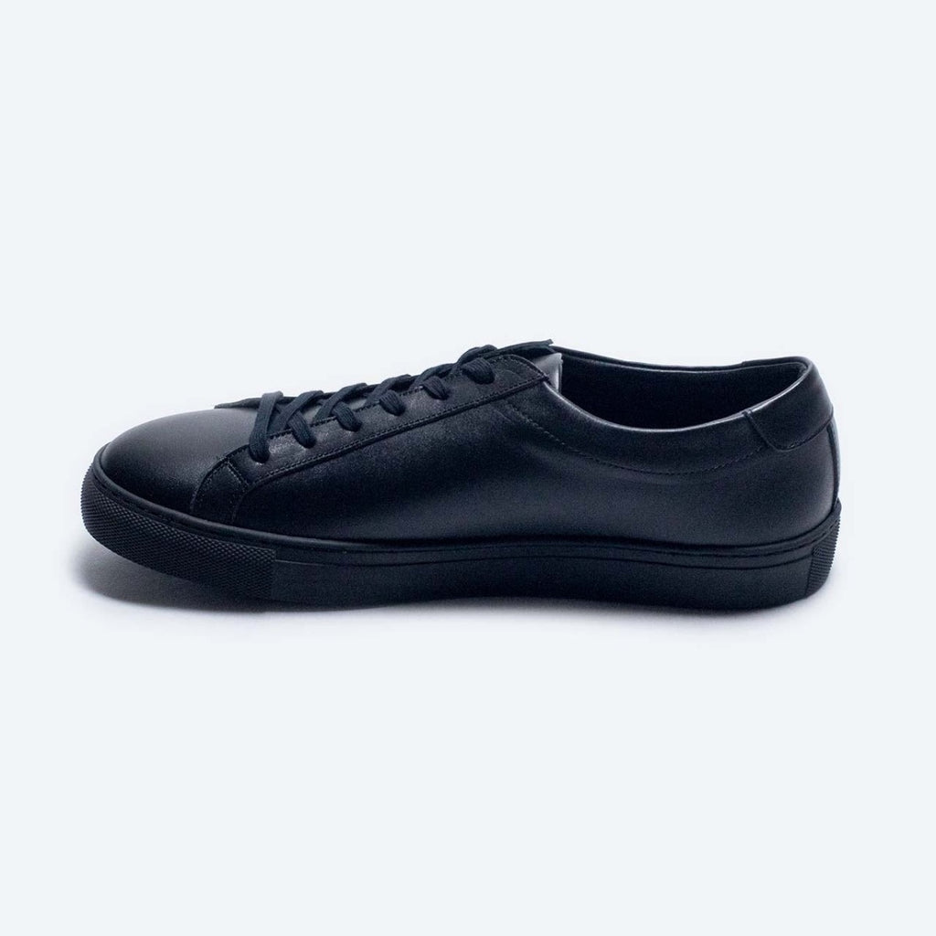 "STANLEY" LACE UP LEATHER SNEAKER (WHITE, BLACK)