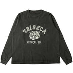 BR-25341 Pigment Dye 14/- GOAT L/S FOOTBALL T-shirt 【TRIBECA】