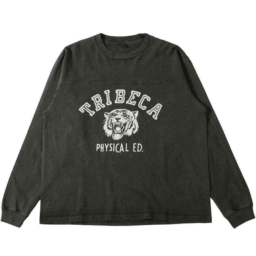 BR-25341 Pigment Dye 14/- GOAT L/S FOOTBALL T-shirt 【TRIBECA】