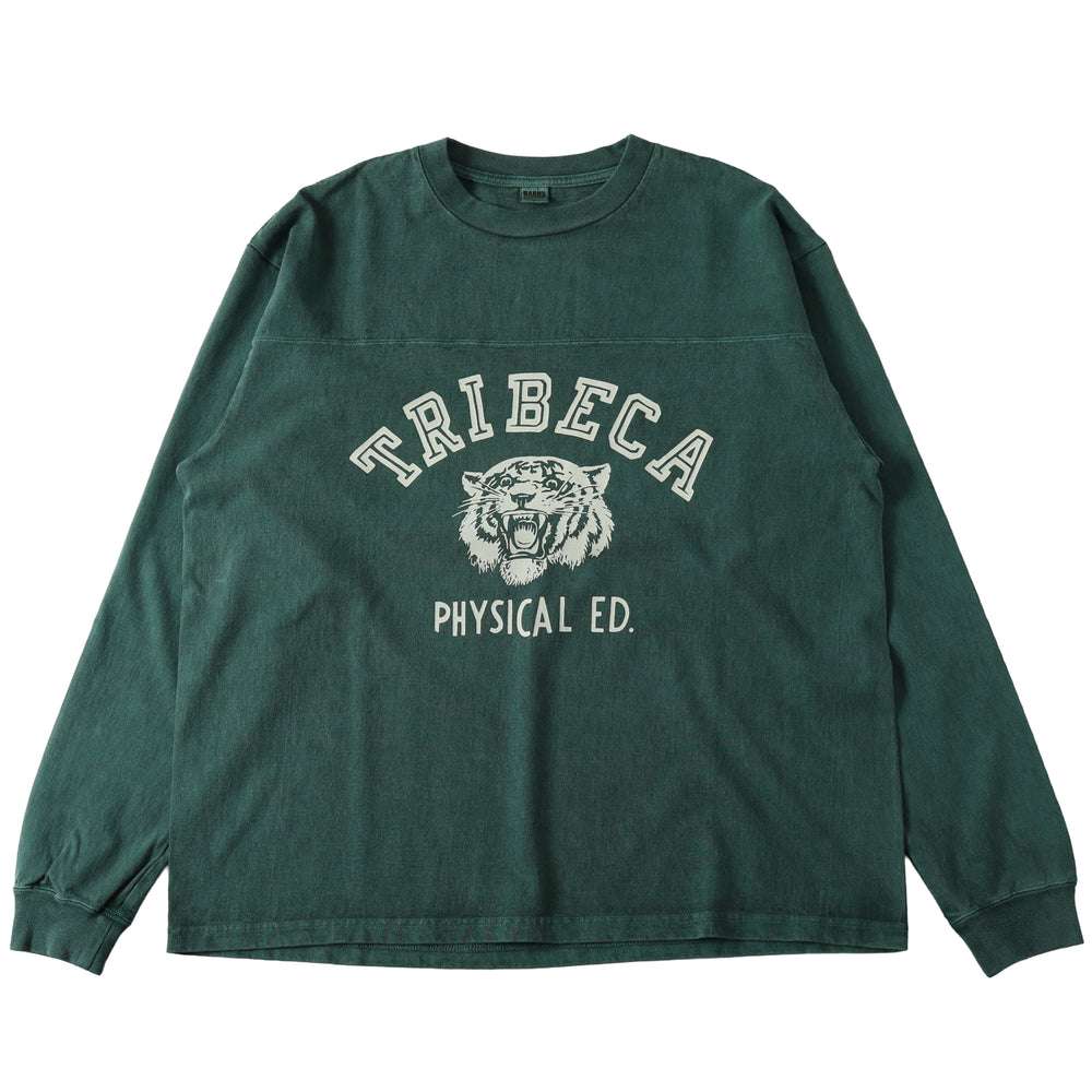 BR-25341 Pigment Dye 14/- GOAT L/S FOOTBALL T-shirt 【TRIBECA】