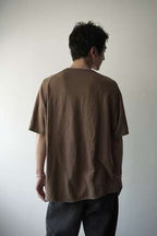 【CAPERTICA】CAP708CS04-ND Natural Dyed Linen Heavy Jersey / Asymmetry Tee