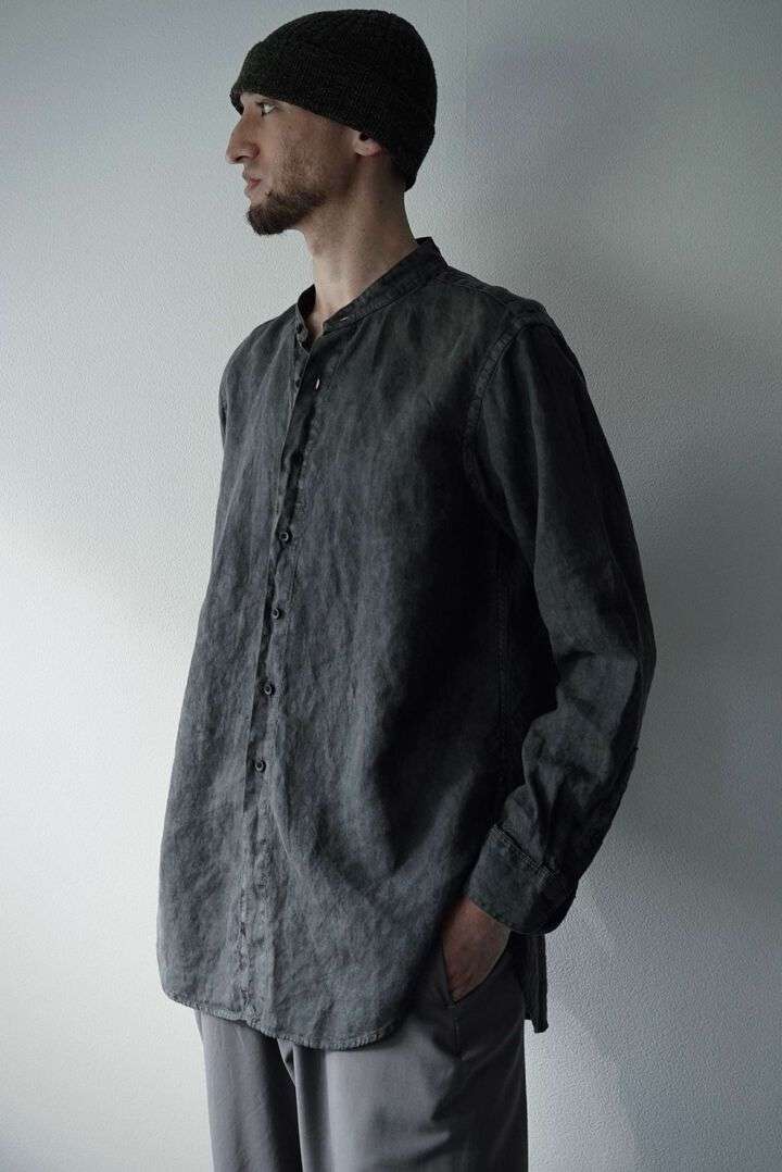 241SH08 Natural Dyed Linen / Granpa Shirts