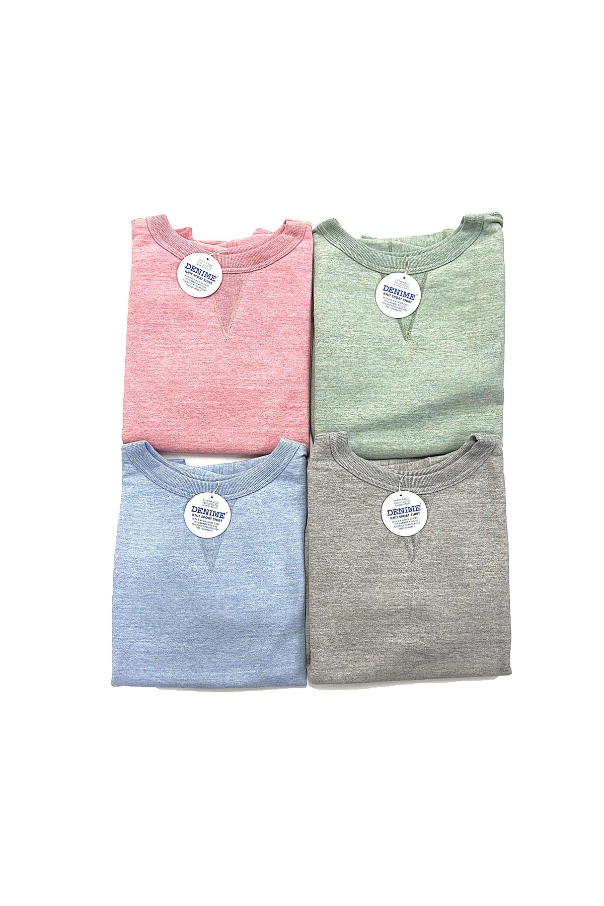 Lot 268 88/12 Heather 4-Needle Front V Crewneck Sweatshirt