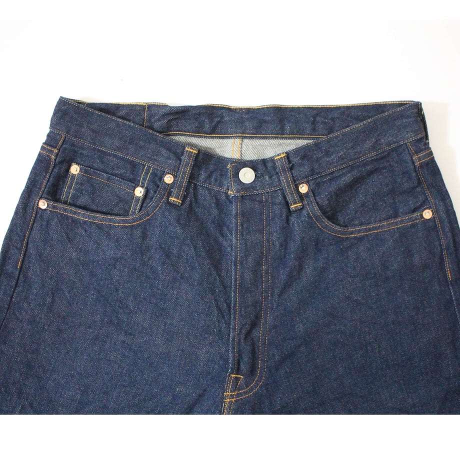 120A 14.0oz Plain Selvedge Denim Button Fly Jeans Line2 Straight