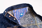 GZ-15SLSTSK-0611 15oz Kase (Skein) Dyed Slim Straight Jeans GRN