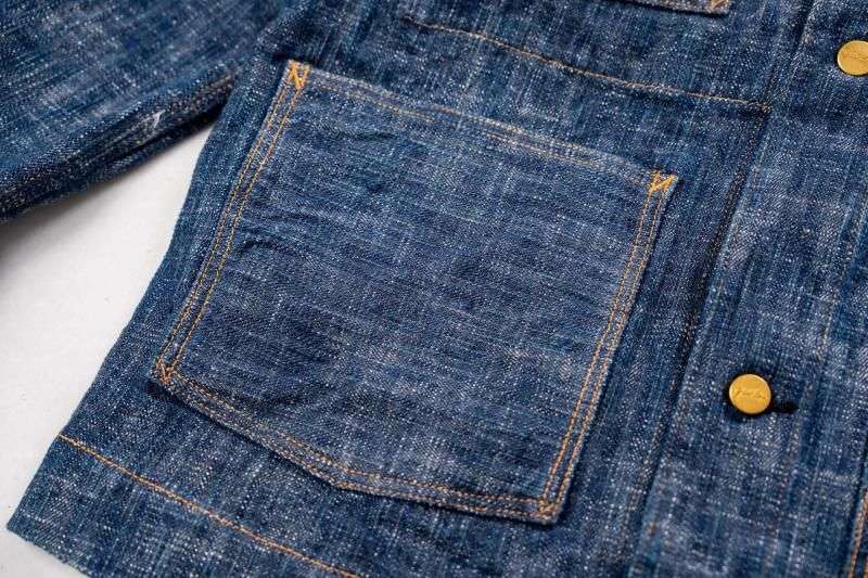GZ-KSCA-G.ID 15oz Skein (Kase) Dyed Coverall (GREEN INDIGO)