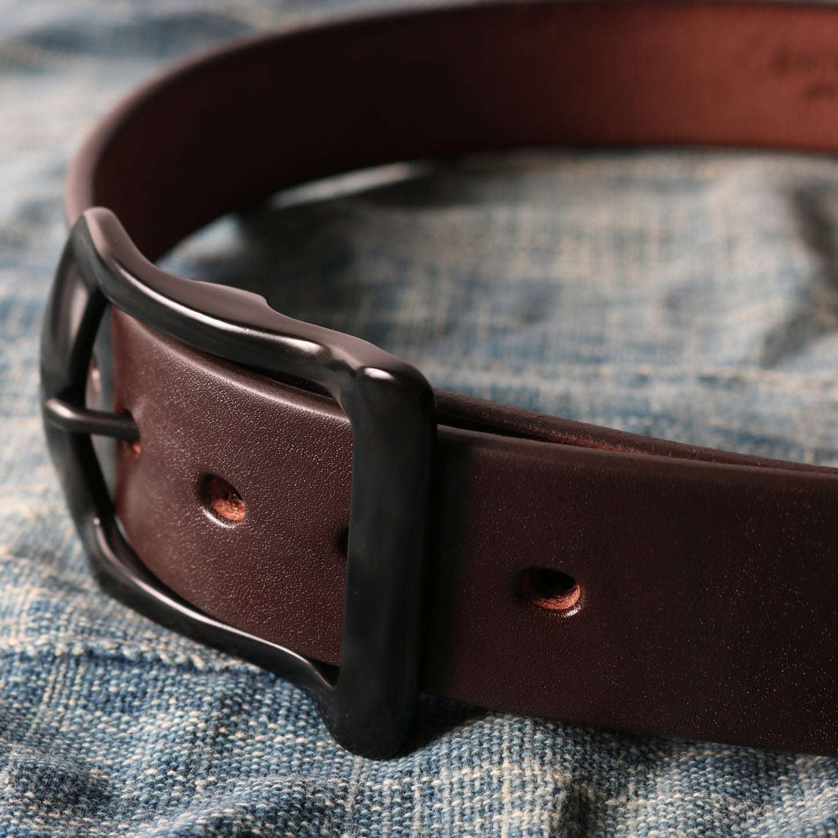 LE-4168BK "STANDARD" Big Buckle 40mm Leather Belt 【Black Color Buckle】