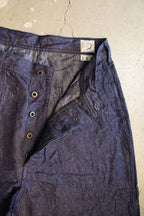 01-V5130-L81  WWII 40'S U.S NAVY LINEN DENIM UTILITY TROUSERS