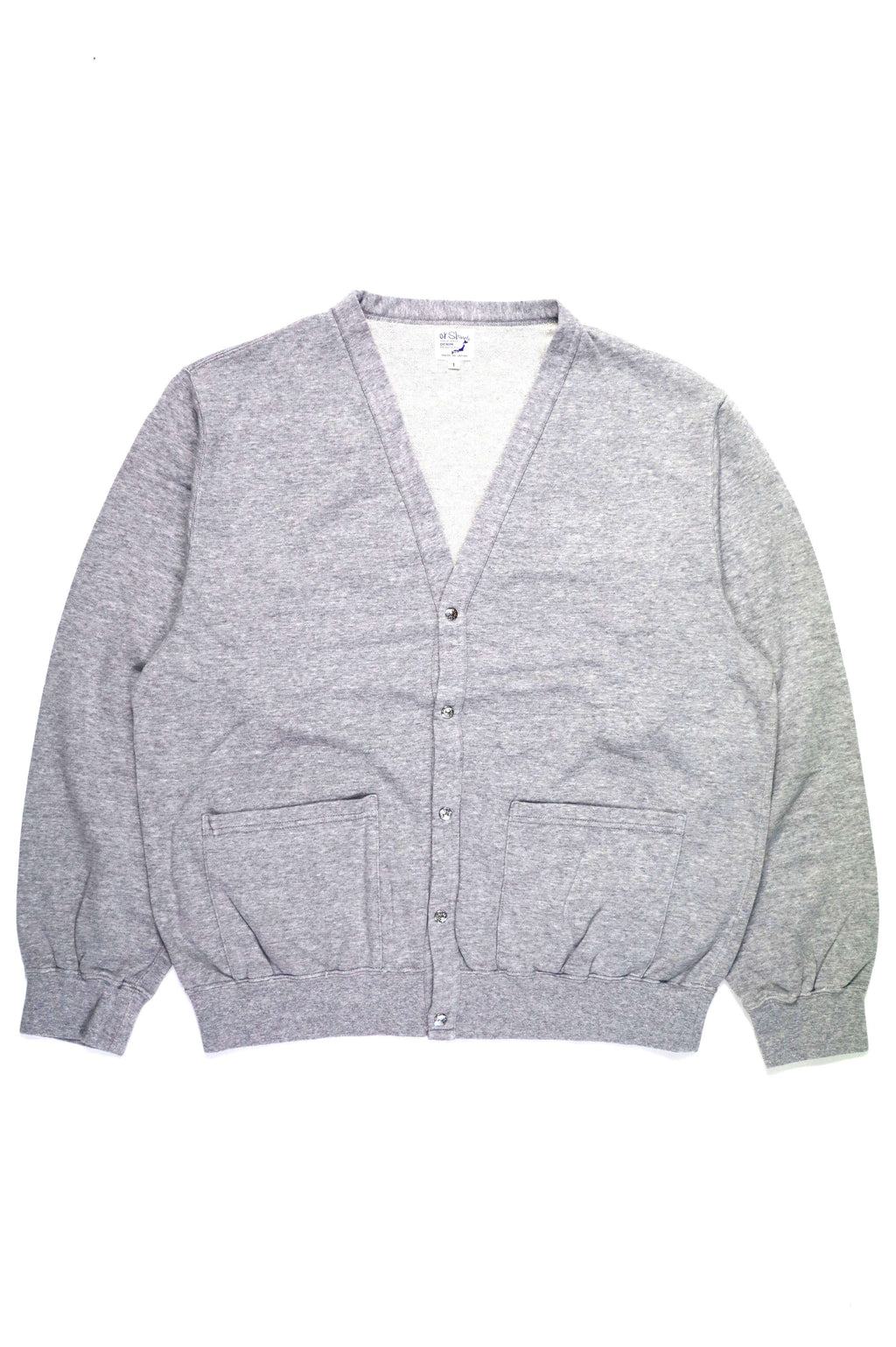 01-0043 LIGHT WEIGHT FRENCH TERRY SWEAT SHIRT CARDIGAN (64  HEATHER GRAY)