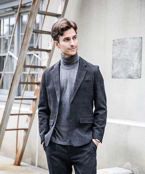 M-18345 C / W GLENCHECK / ROLLING DOWN 3B NOTCHED LAPEL JACKET (3 COLORS)