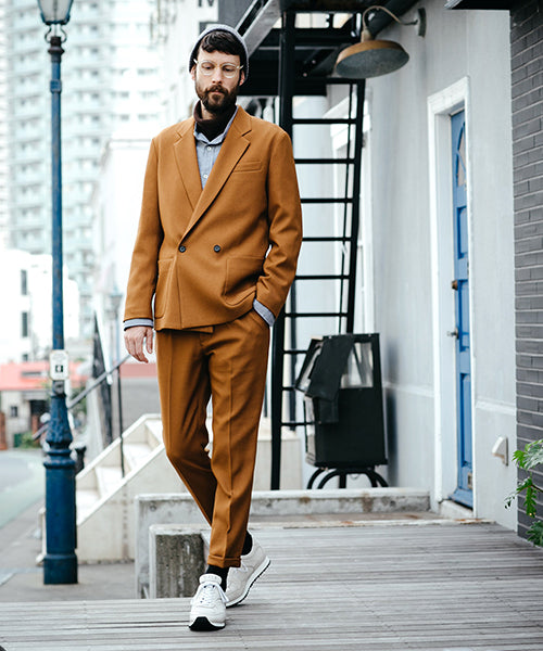 M-19313  / RETRO POLYESTER TWILL / 2B DOUBLE BREASTED JACKET