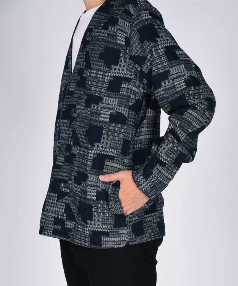 MXLS1014 INDIGO JACQUARD CARDIGAN