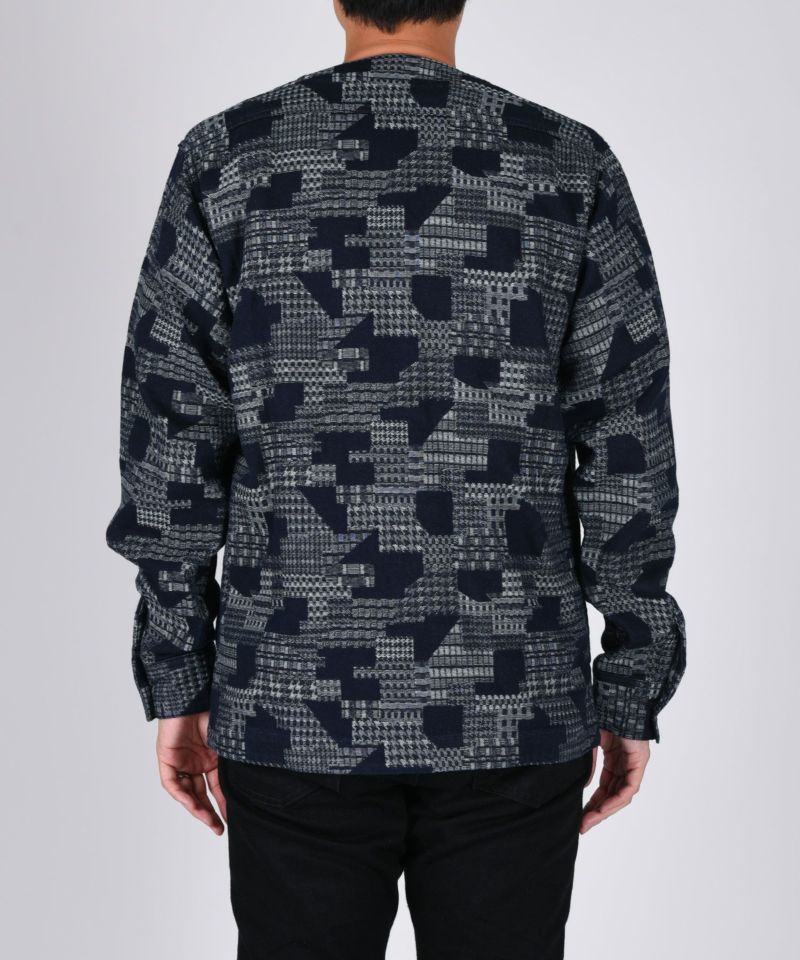 MXLS1014 INDIGO JACQUARD CARDIGAN
