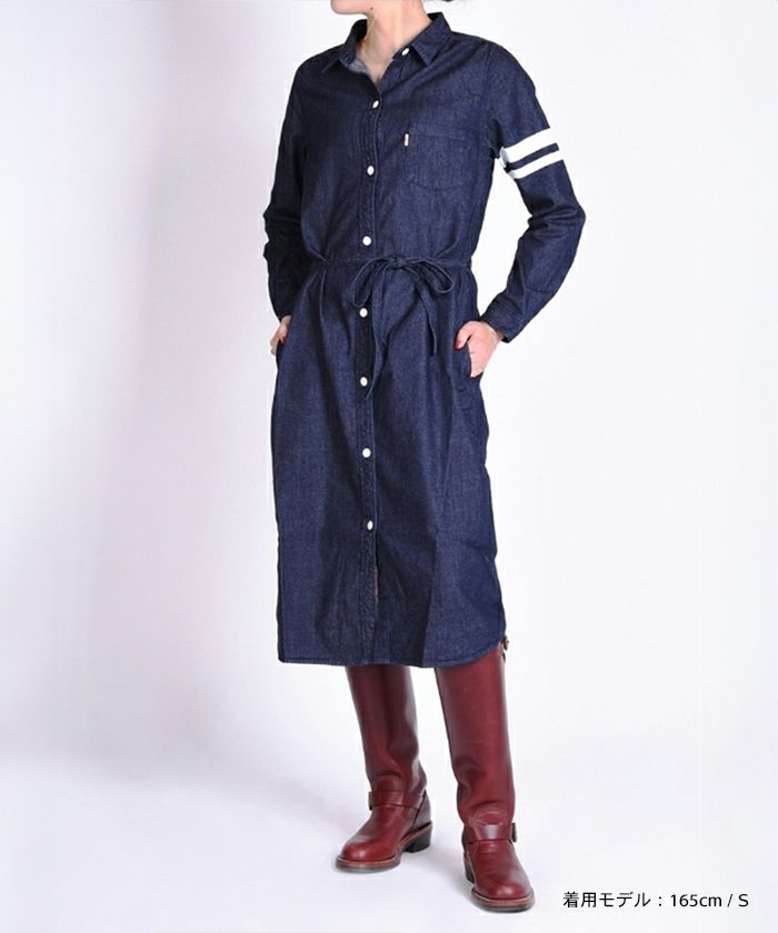 MZOP0104 8 ounces Going to Battle Label denim dress