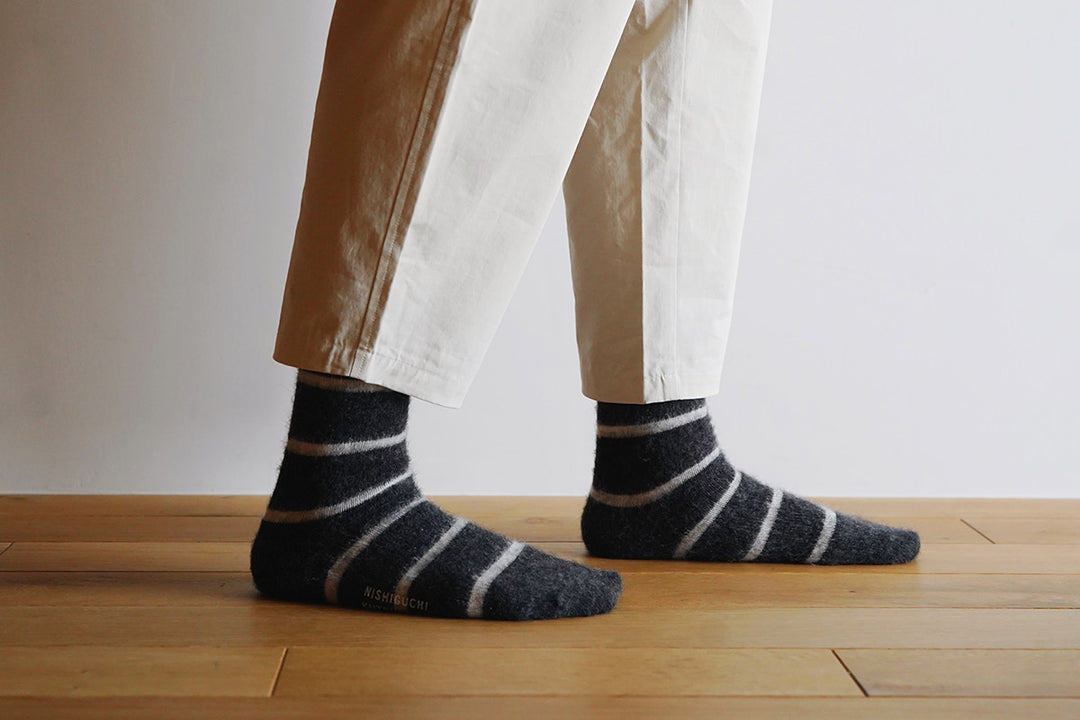 NK0703 Mohair Wool Border Socks