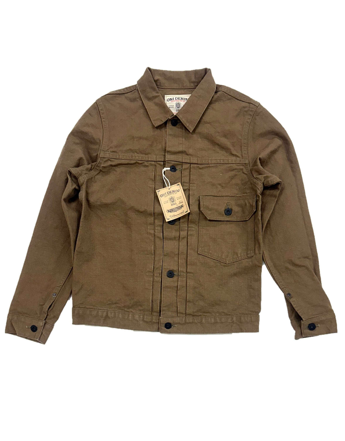 ONI01507L-HOX-BRK 13oz Sulfur dye Heavy Oxford Brown Khaki TypeⅠJacket