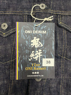 ONI02527P-KASURI 17oz ONI Kasuri Denim TypeⅢ Jacket with handwarmer