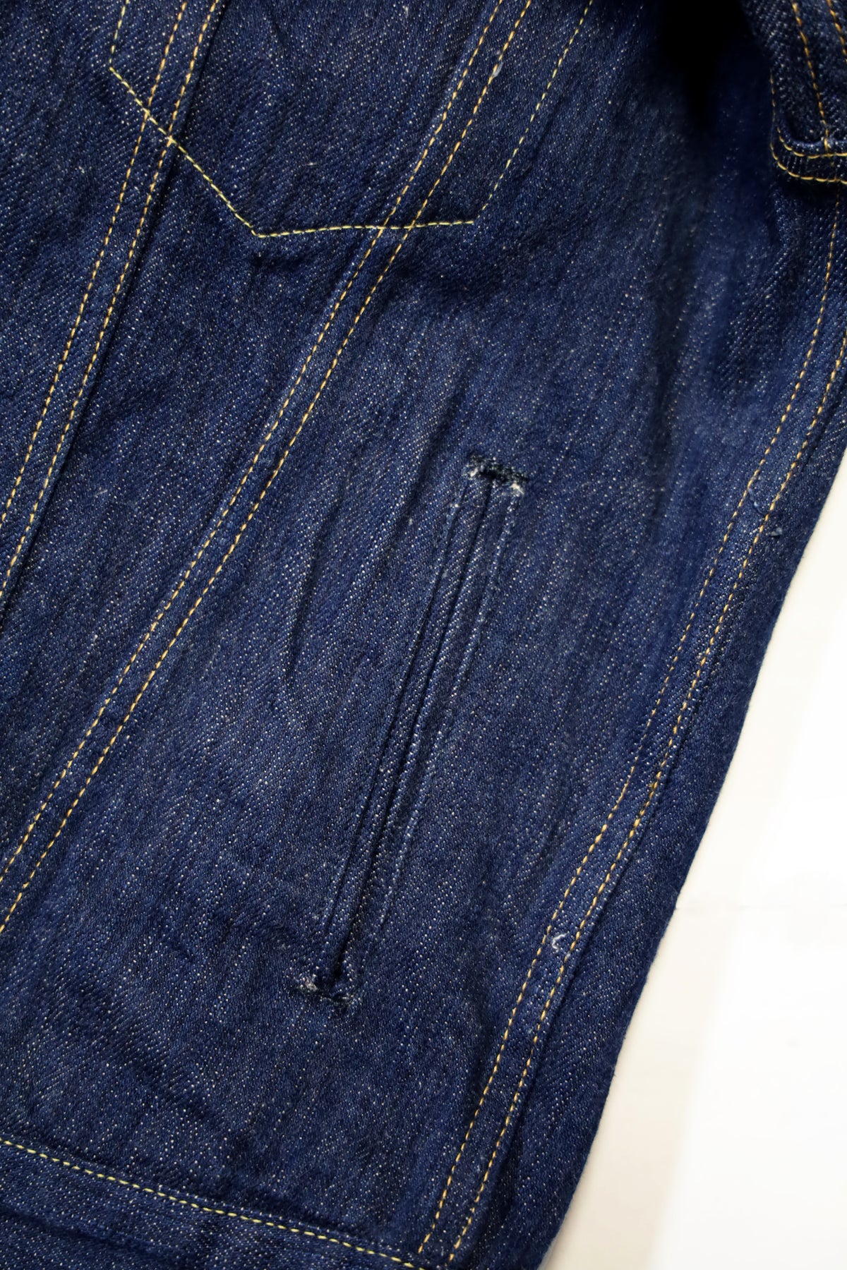 ONI-02527P-KIWAMI 16oz Natural Indigo 3rd Type Jacket with Handwarmers