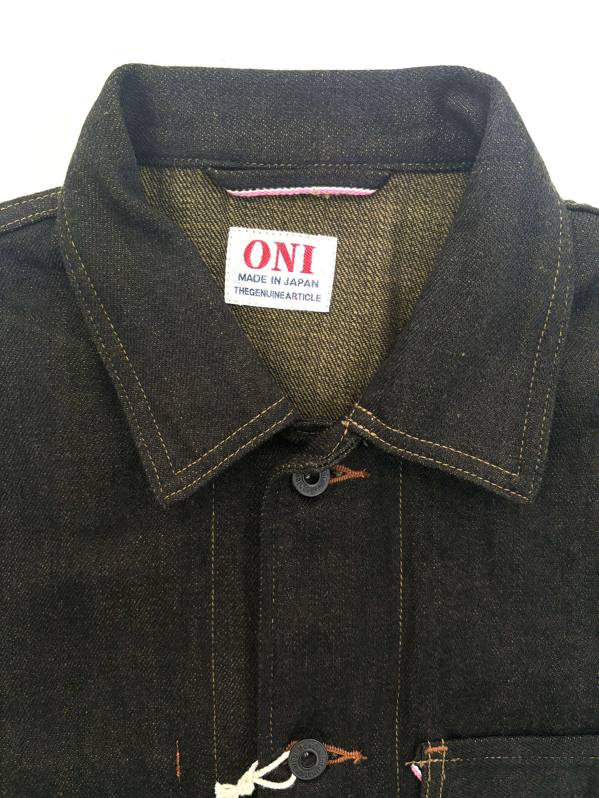 ONI03100-BKOL 12.5oz Black x Olive Selvedge Denim Coverall