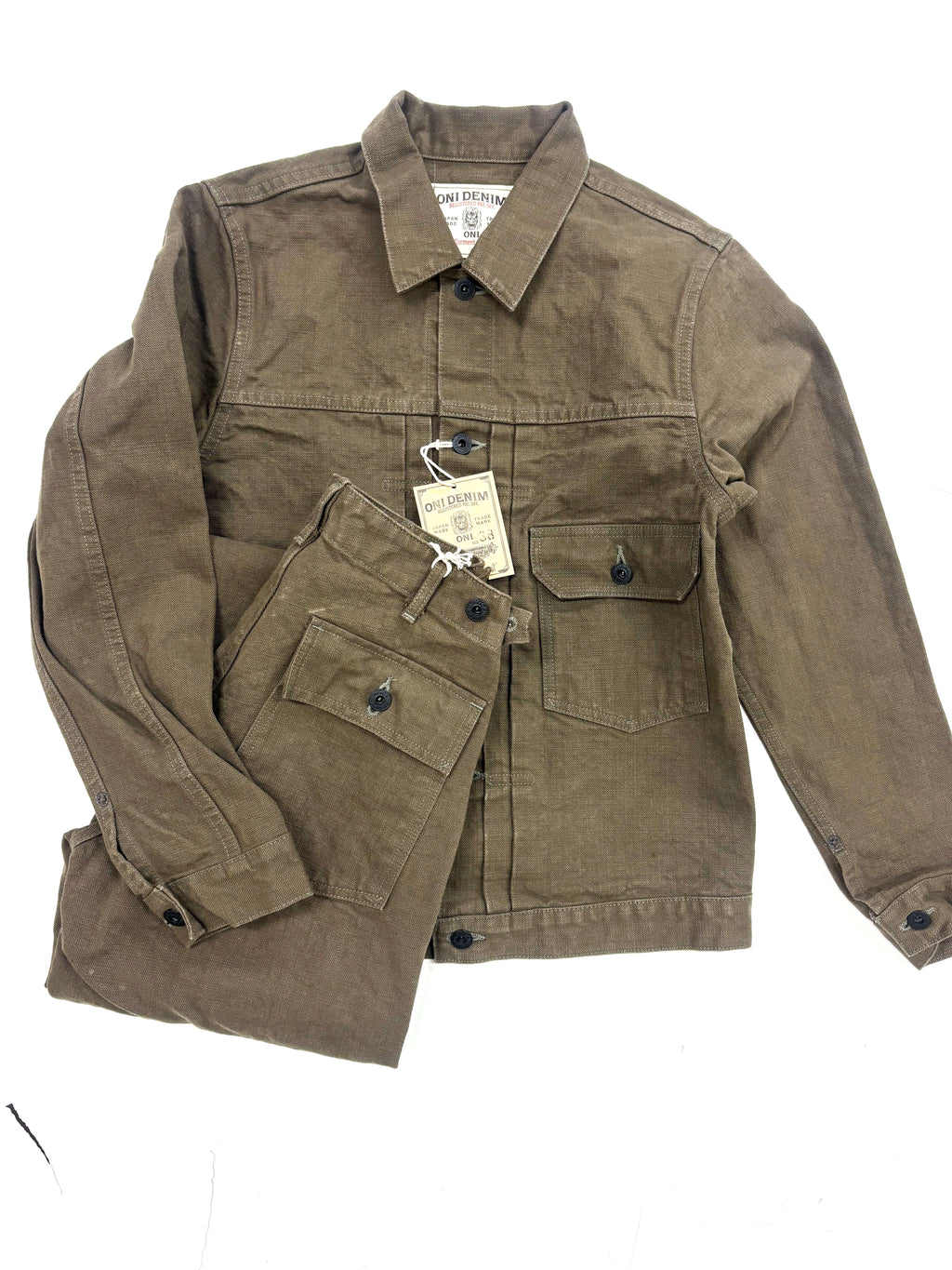 ONI207-HOX-OLB 13oz  Sulfur dye Heavy Oxford Olive Brown Baker Pants