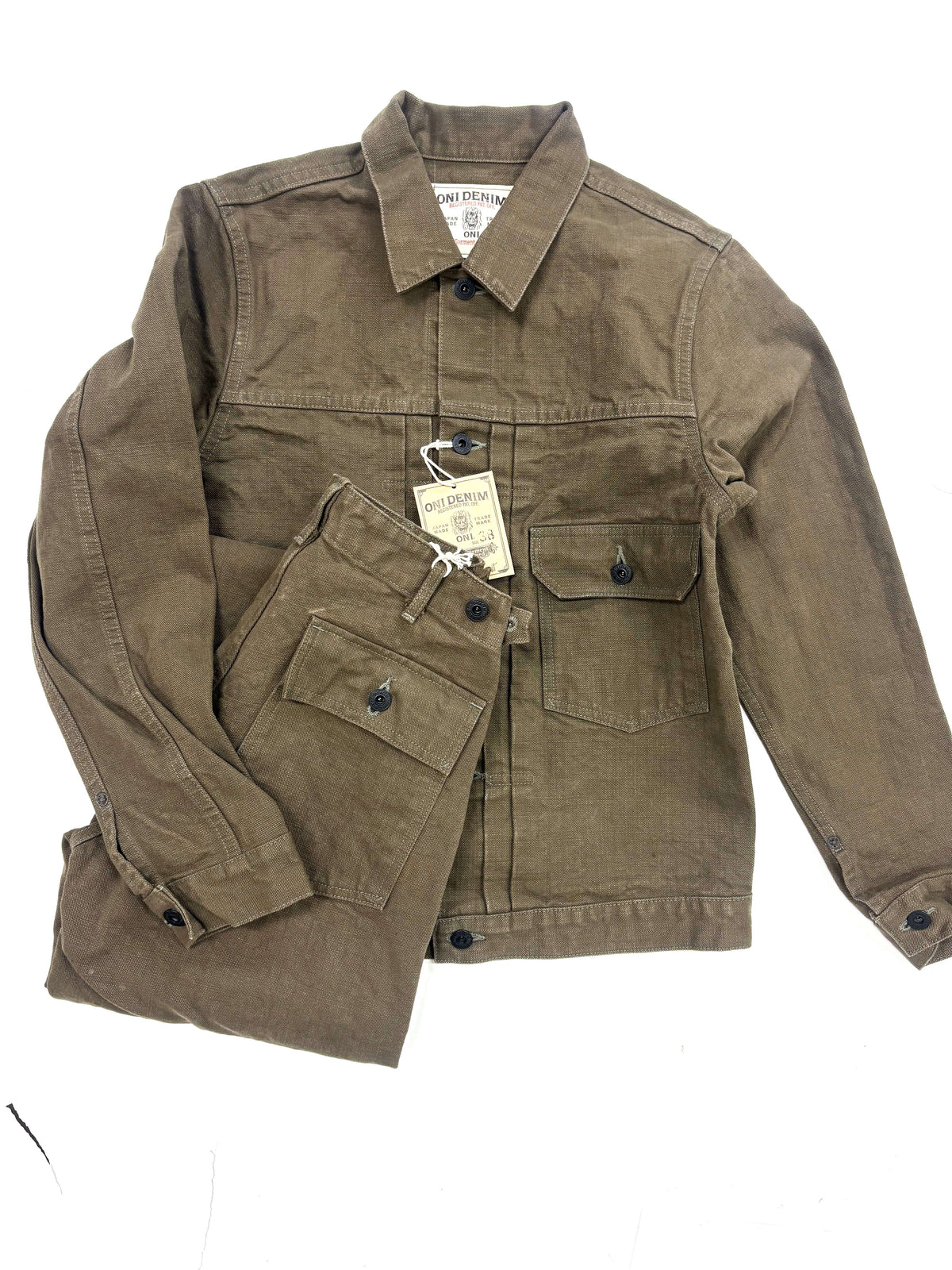 ONI207-HOX-OLB 13oz  Sulfur dye Heavy Oxford Olive Brown Baker Pants