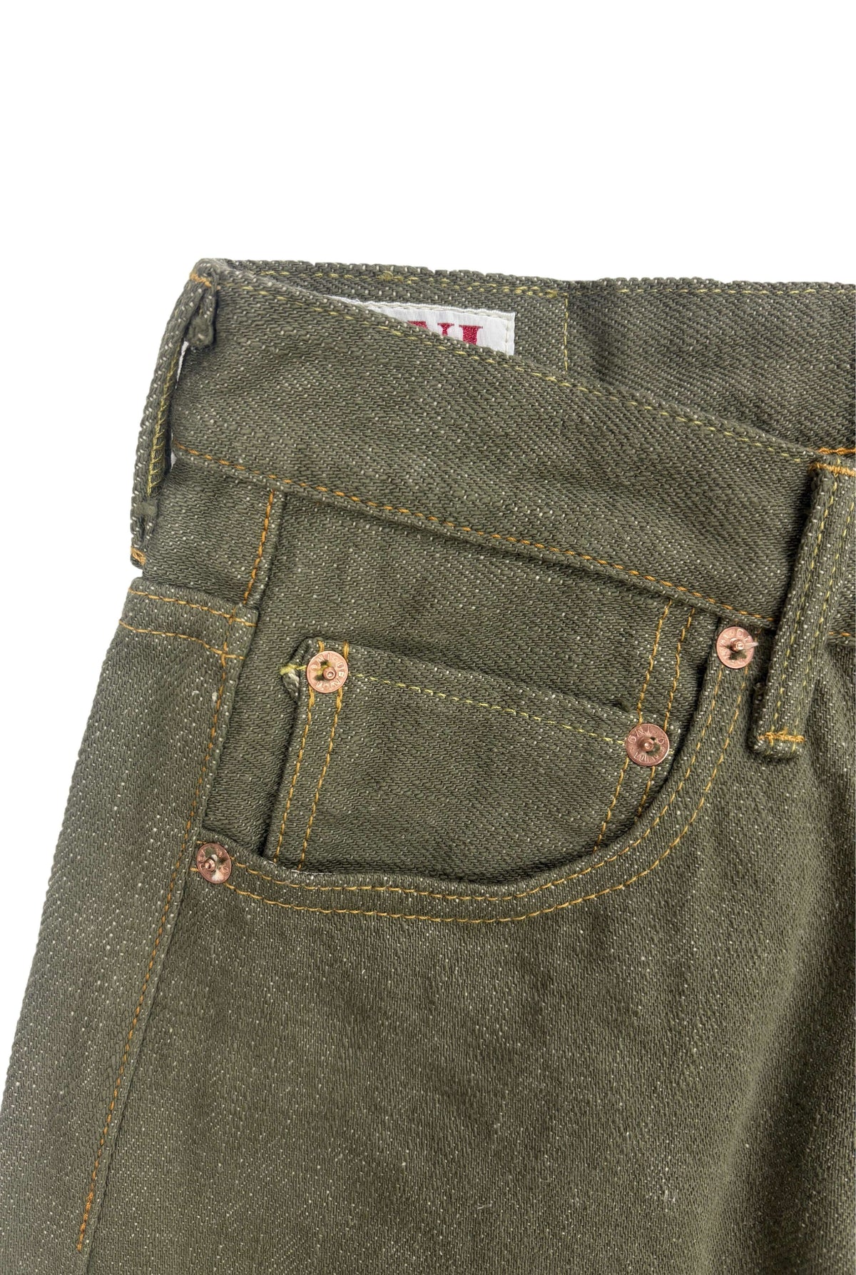 ONI270-OLD18 18oz Olive Denim New Regular Straight