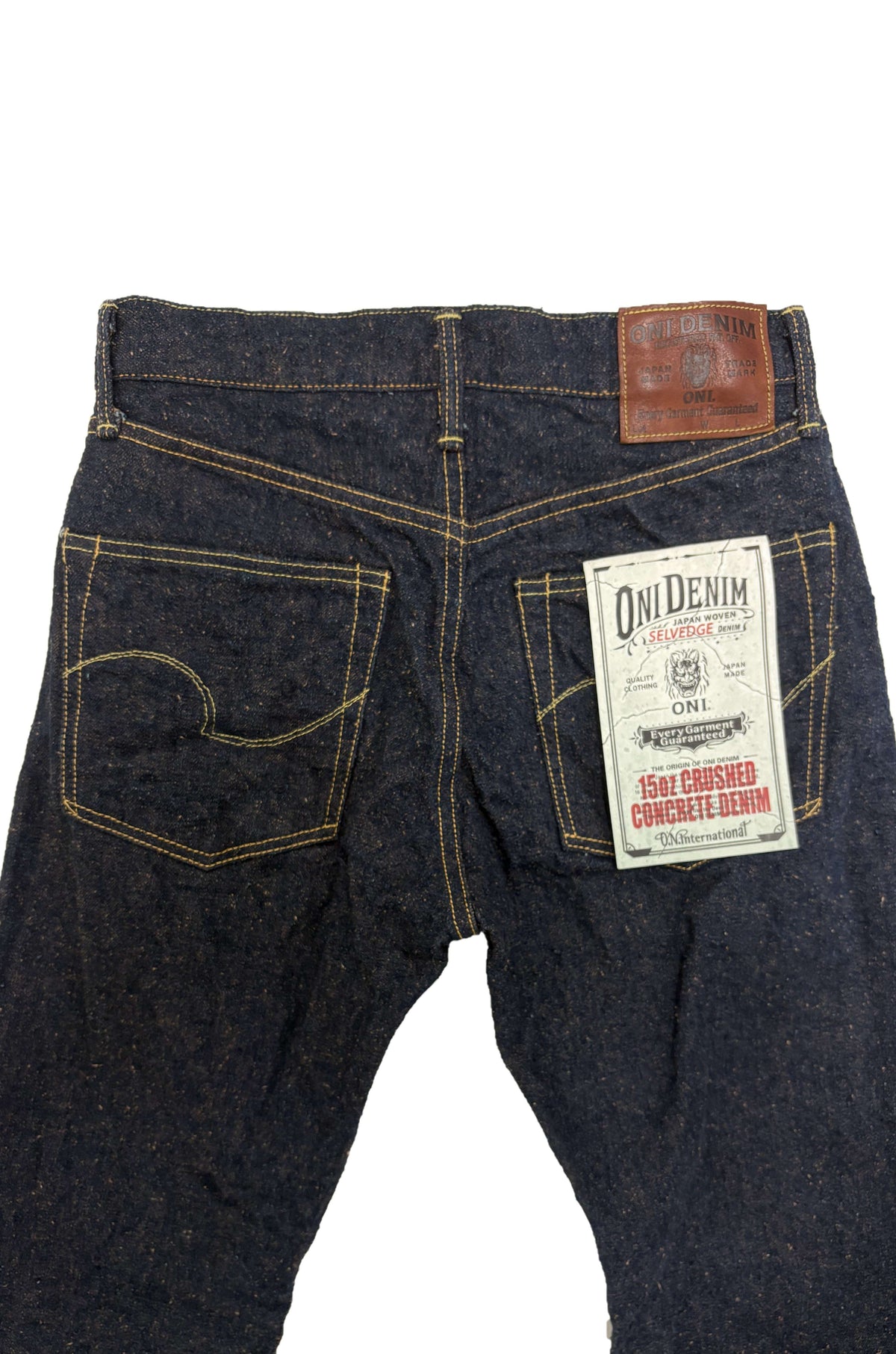 ONI288CCD-MOCA 15oz Crushed Concrete Denim Weft: Moca Regular Straight