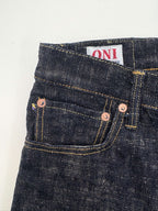 ONI505-KASURI 17oz ONI Kasuri Denim Retro style Regular Straight