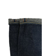 ONI622CCD-GOLV 15oz Crushed Concrete Denim Weft: Grayish Olive Kabuki Selvedge Relax Tapered