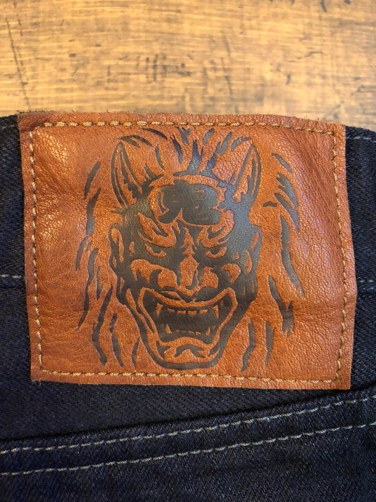 ONI200-14BLK 14oz Oni Denim (Weft: Black) Wide Straight