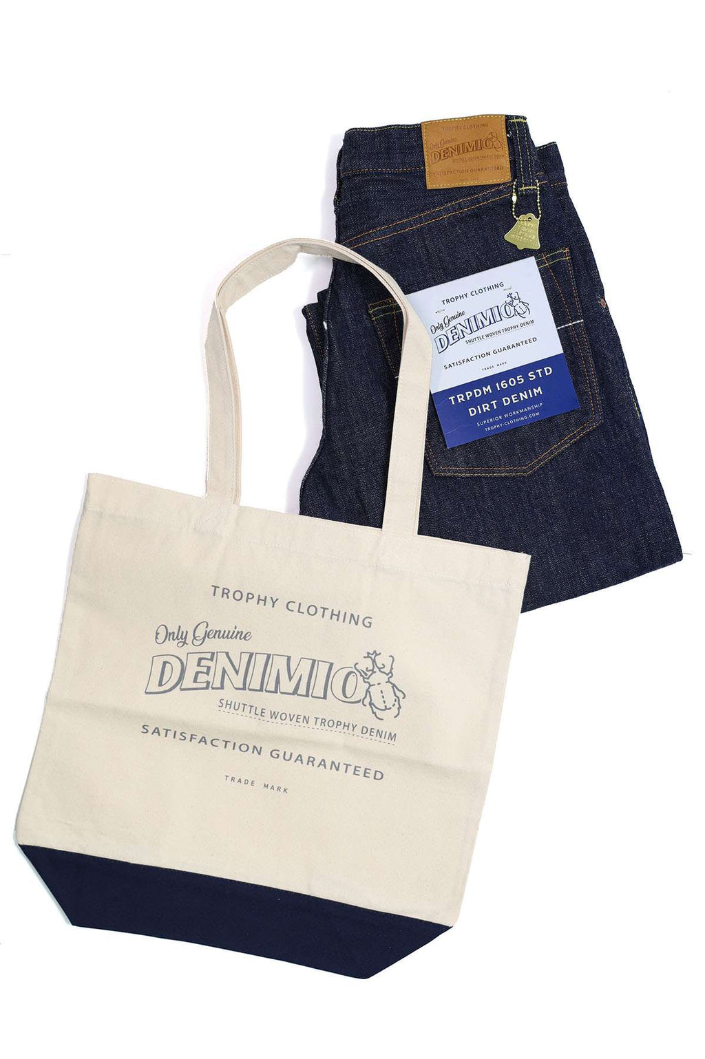 TRPDM1605 14.5oz TROPHY CLOTHING × Denimio COLLAB DIRT DENIM REGULAR STRAIGHT