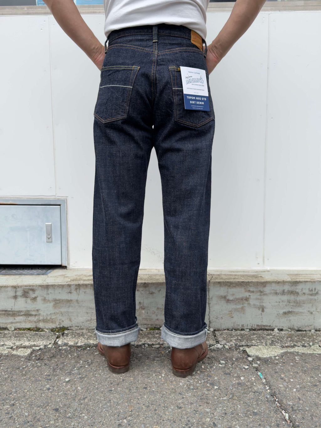 TRPDM1605 14.5oz TROPHY CLOTHING × Denimio COLLAB DIRT DENIM REGULAR STRAIGHT