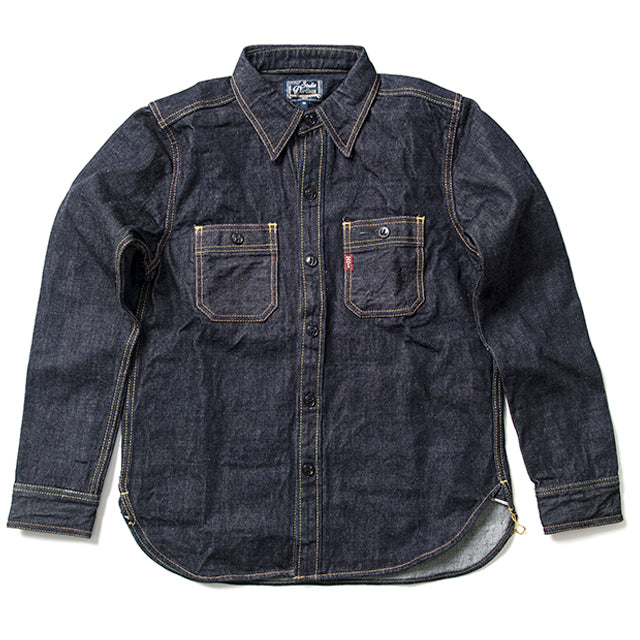 D5335 14oz Denim Work Shirt (One washed)