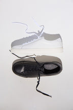 "STANLEY" LACE UP LEATHER SNEAKER (WHITE, BLACK)