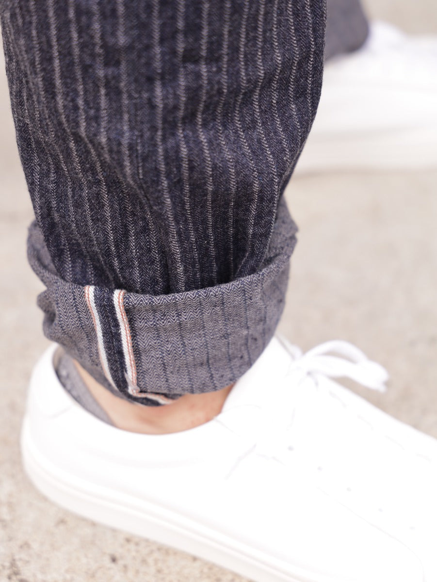 GZ-16SLST-Z01 16oz  Drop needle Herringbone ZIP jeans Slim straight(One washed)
