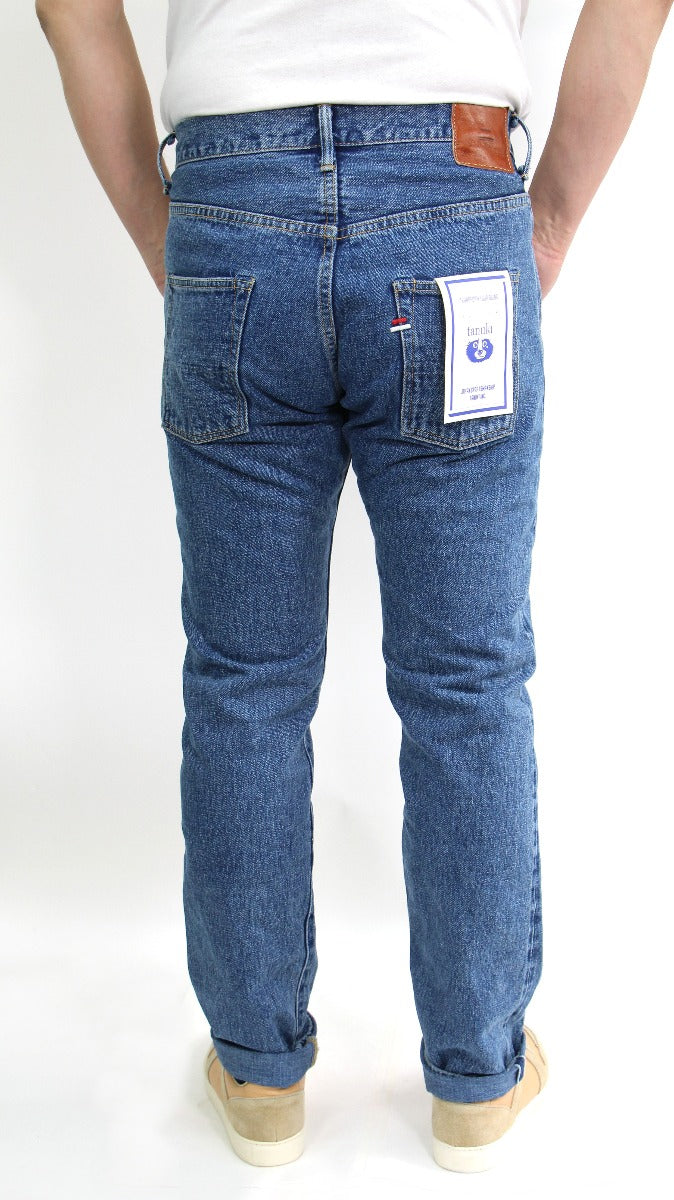YU9983STHT 16.5oz Natural Indigo "Yurai" Stone Wash High Rise Tapered Jeans
