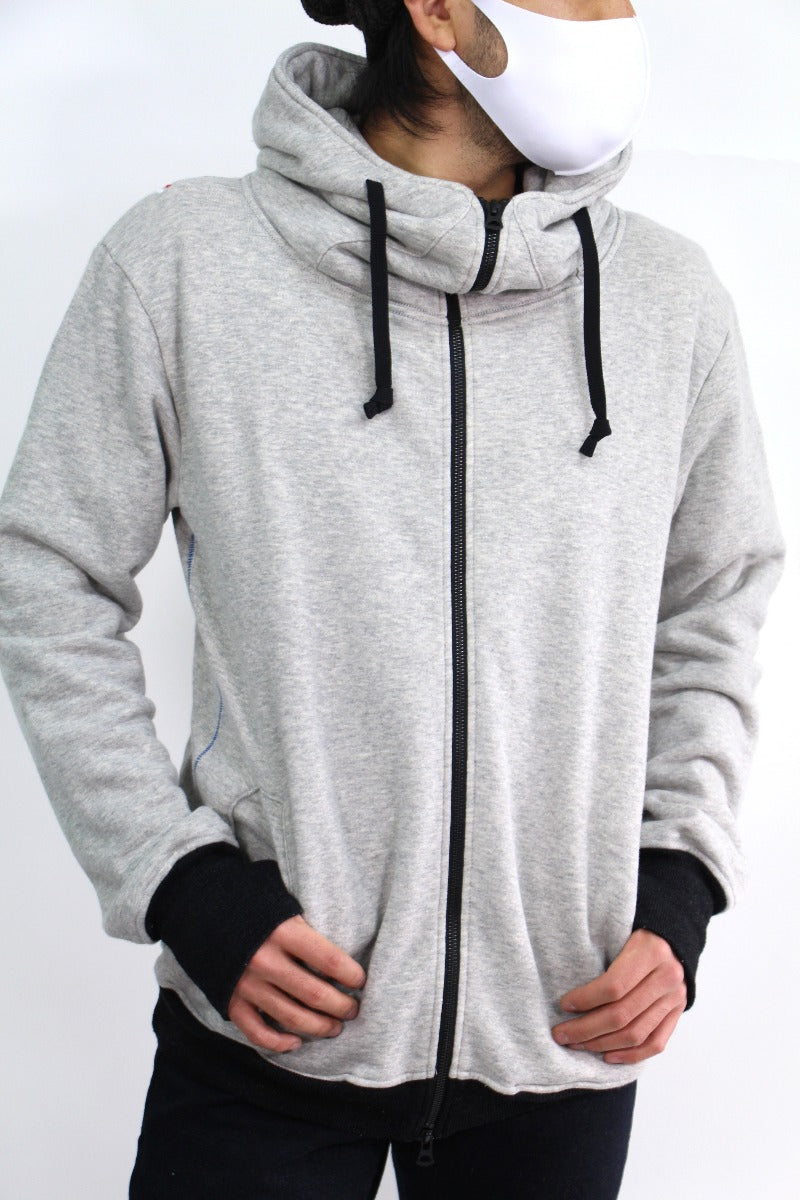 ZU2005O Loop wheeled Tsuri-ami grey "ZUIEN" hoodie