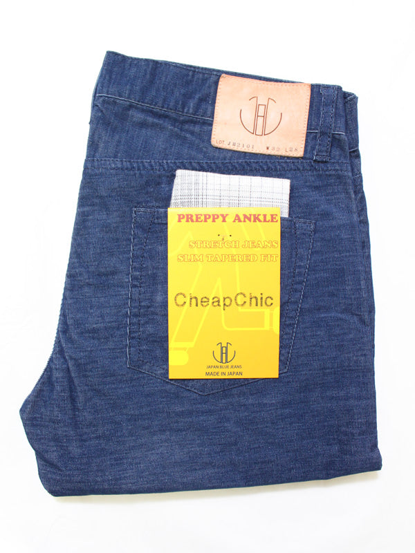 JB2101 TC CORDUROY ANKLE CUT SLIM STRETCH (Navy)