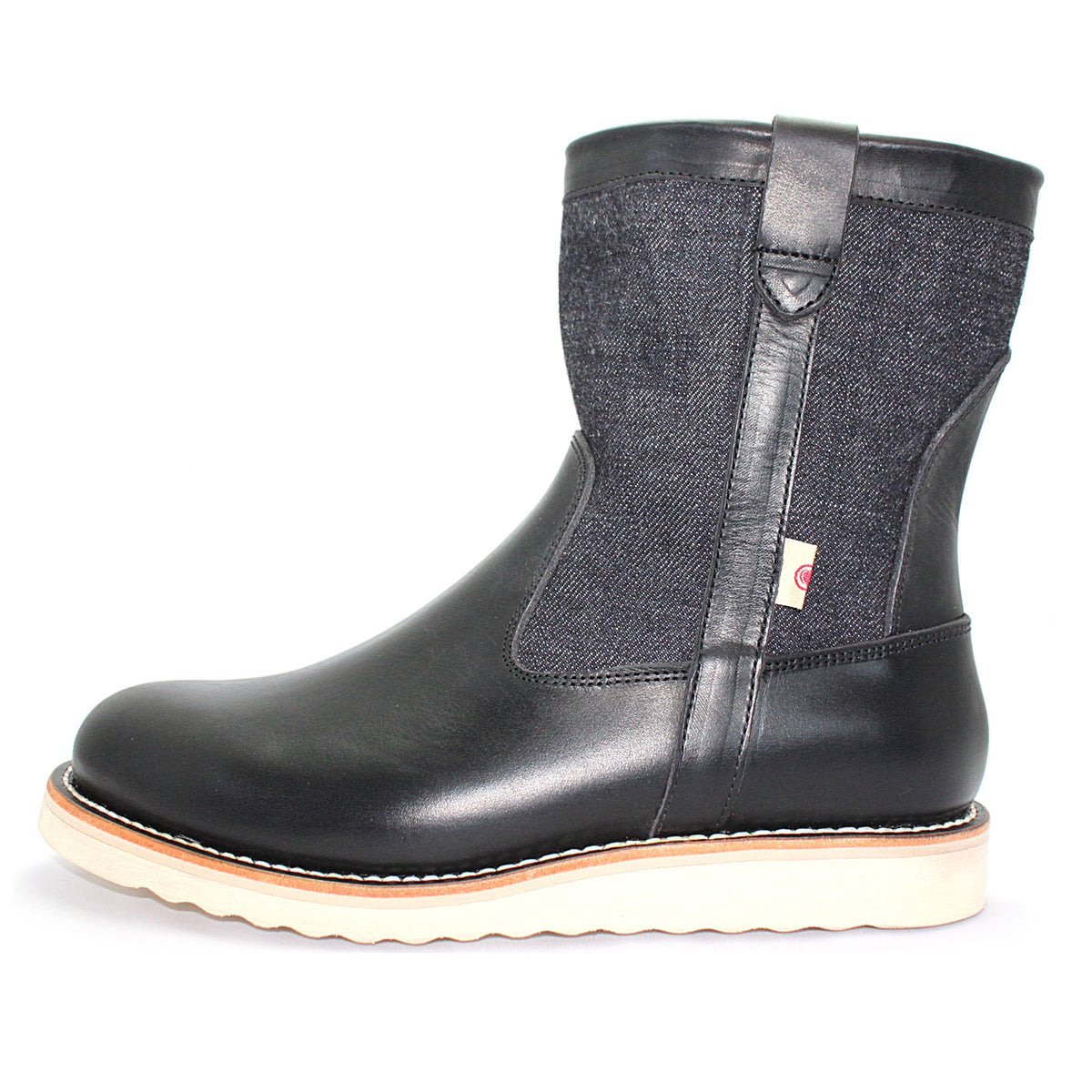 MD-019 Momotaro Jeans Denim Farmer Boots (Black)