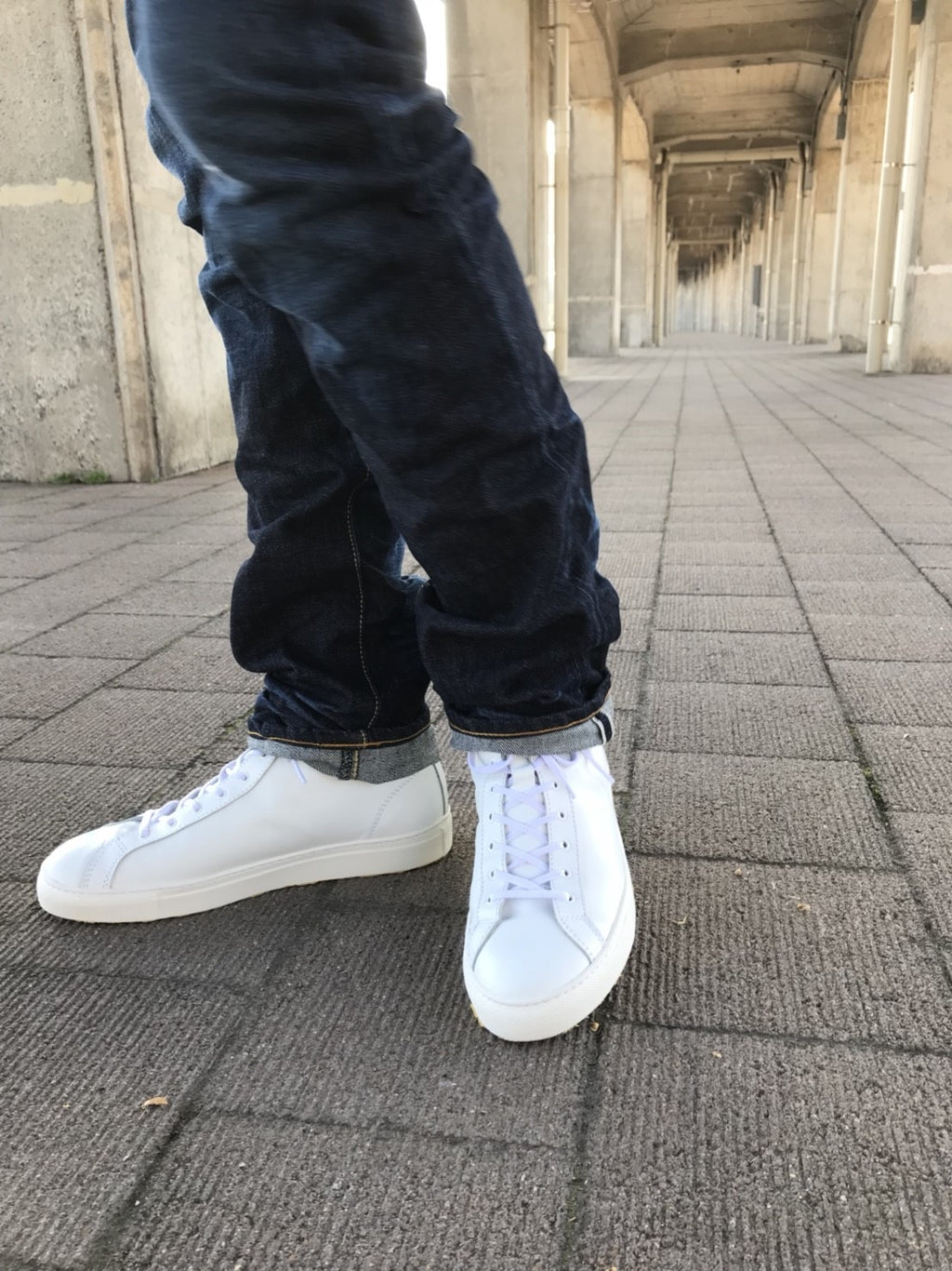 "STANLEY" LACE UP LEATHER SNEAKER (WHITE, BLACK)