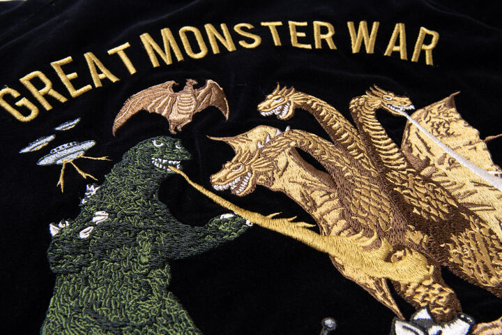 GZ-013 GODZILLA GREAT MONSTER WAR Souvenir Jacket,BLACK x BLACK, medium image number 7