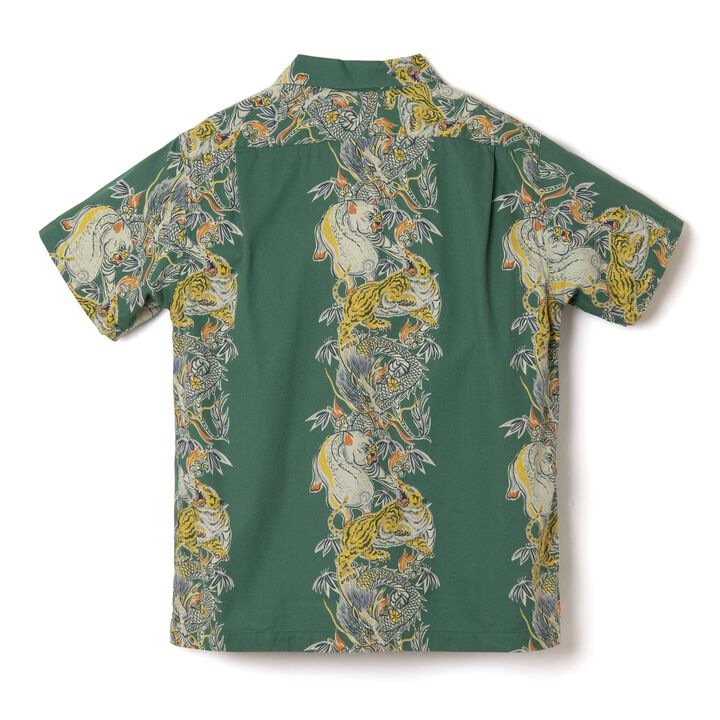 5721 Tornado Pig Aloha Shirt,GREEN, medium image number 1