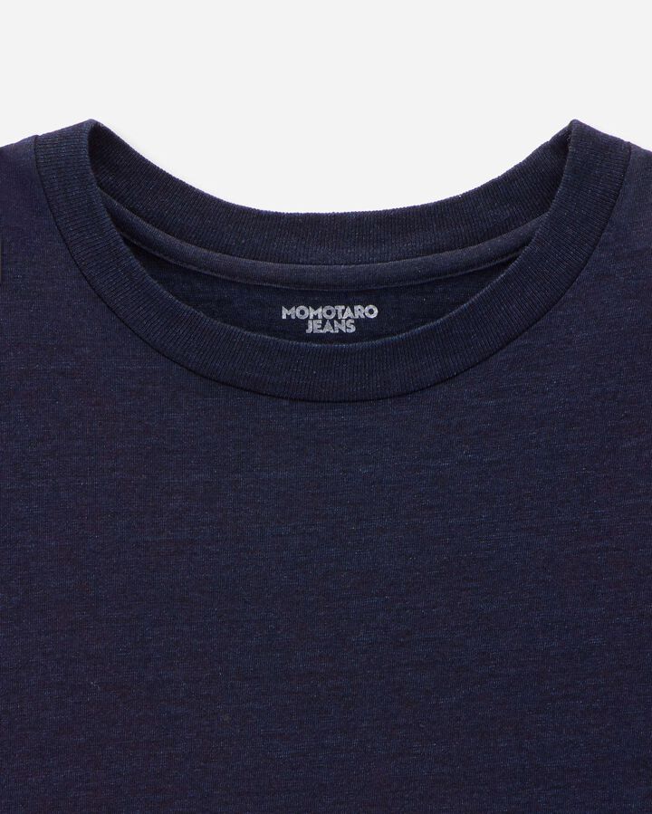 MXTS6002 YARN DYED SHORT SLEEVE T-SHIRT DISCHARGE PRINT,INDIGO, medium image number 5