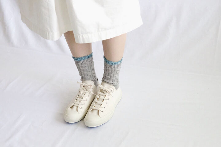 NK0113 Women's Silk Cotton Jersey Socks S-LIGHT GREY