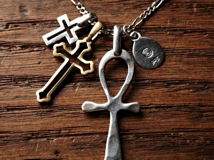 1AO-108S Large Egyptian with Silver, Brass Crosses,, medium
